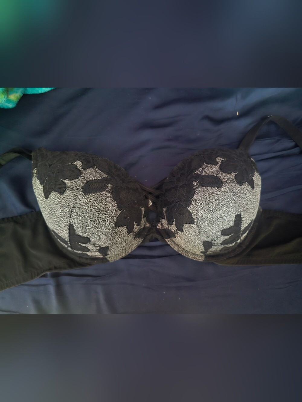 Torrid Heather Grey Black Lace Push Up Bra 42C